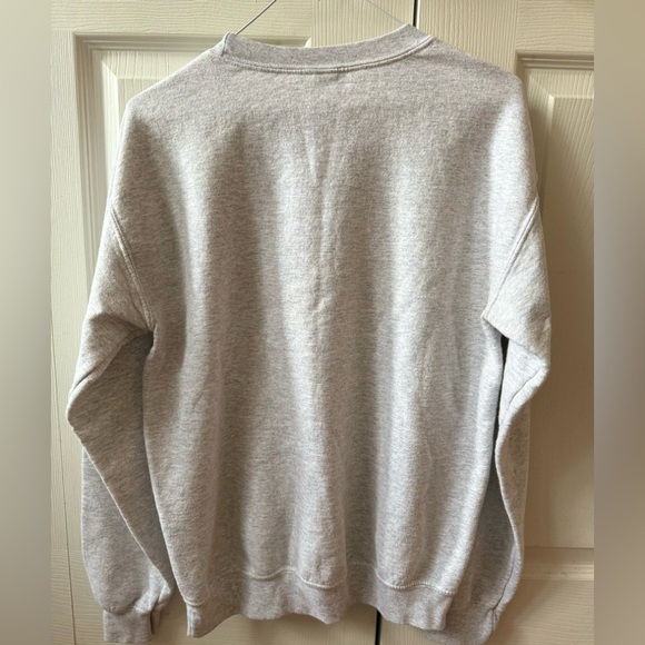 Cotton custom hearts light grey long sleeve pullover (S) - Picture 2 of 4